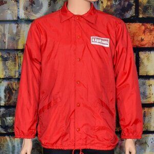 Vintage Red HILTON ACTIVE APPAREL "Lipton Tea" Windbreaker Jacket - L